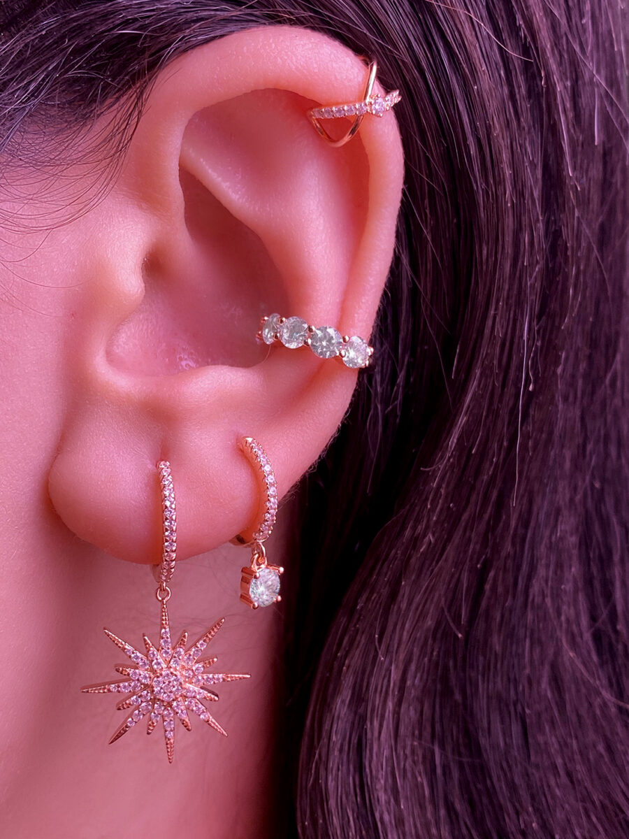 Dangling star earrings. - Image 3