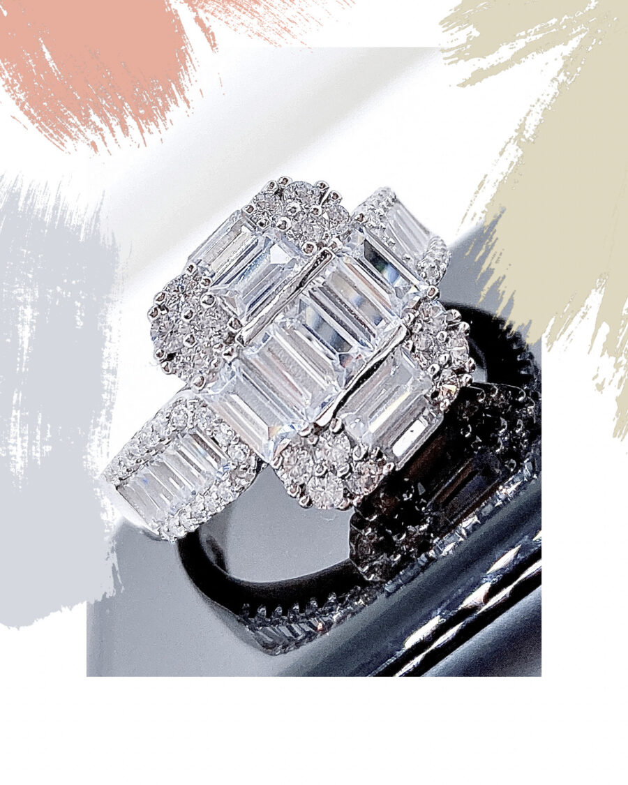 Luxury diamond style ring.