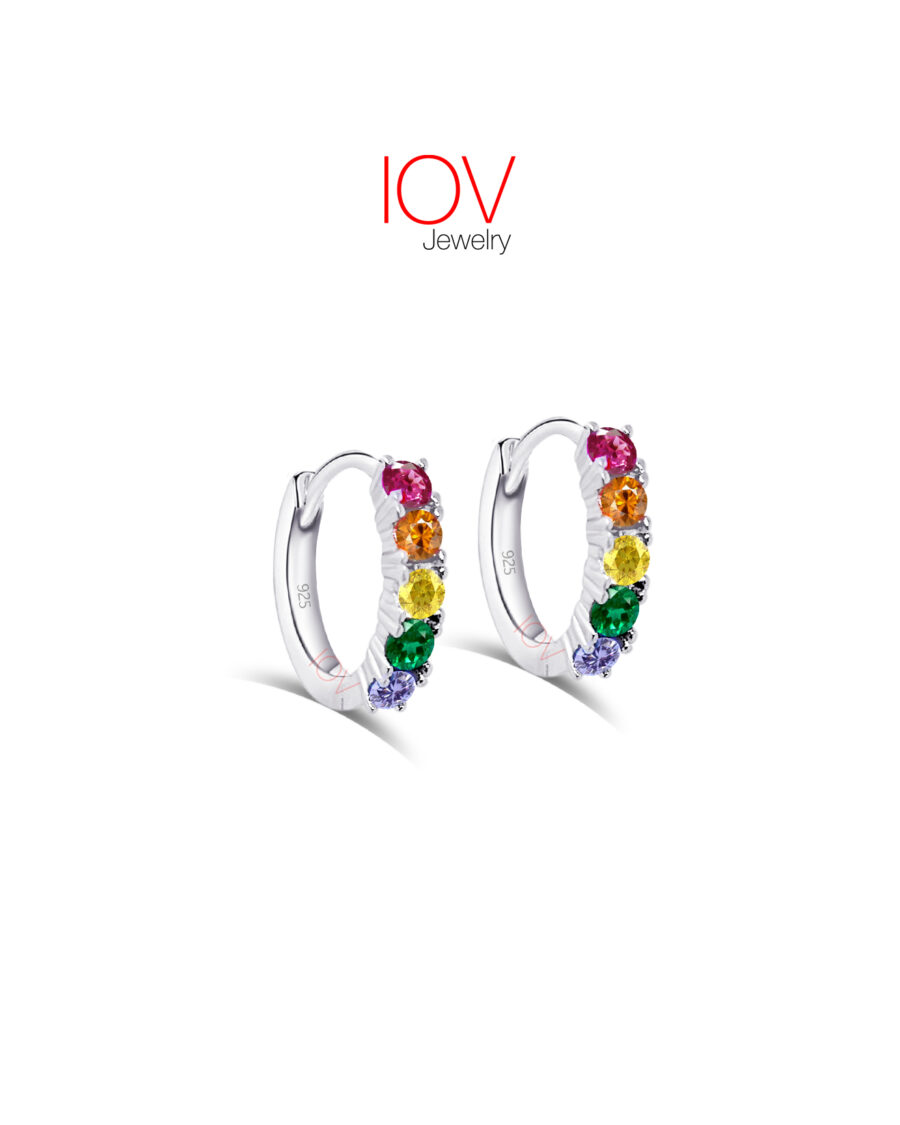 Colored hoops earrings