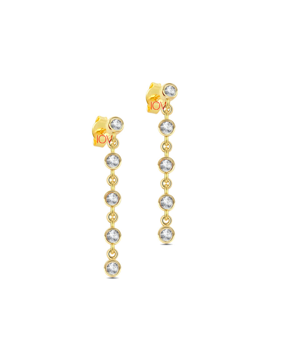 bezel setting chain links earrings.