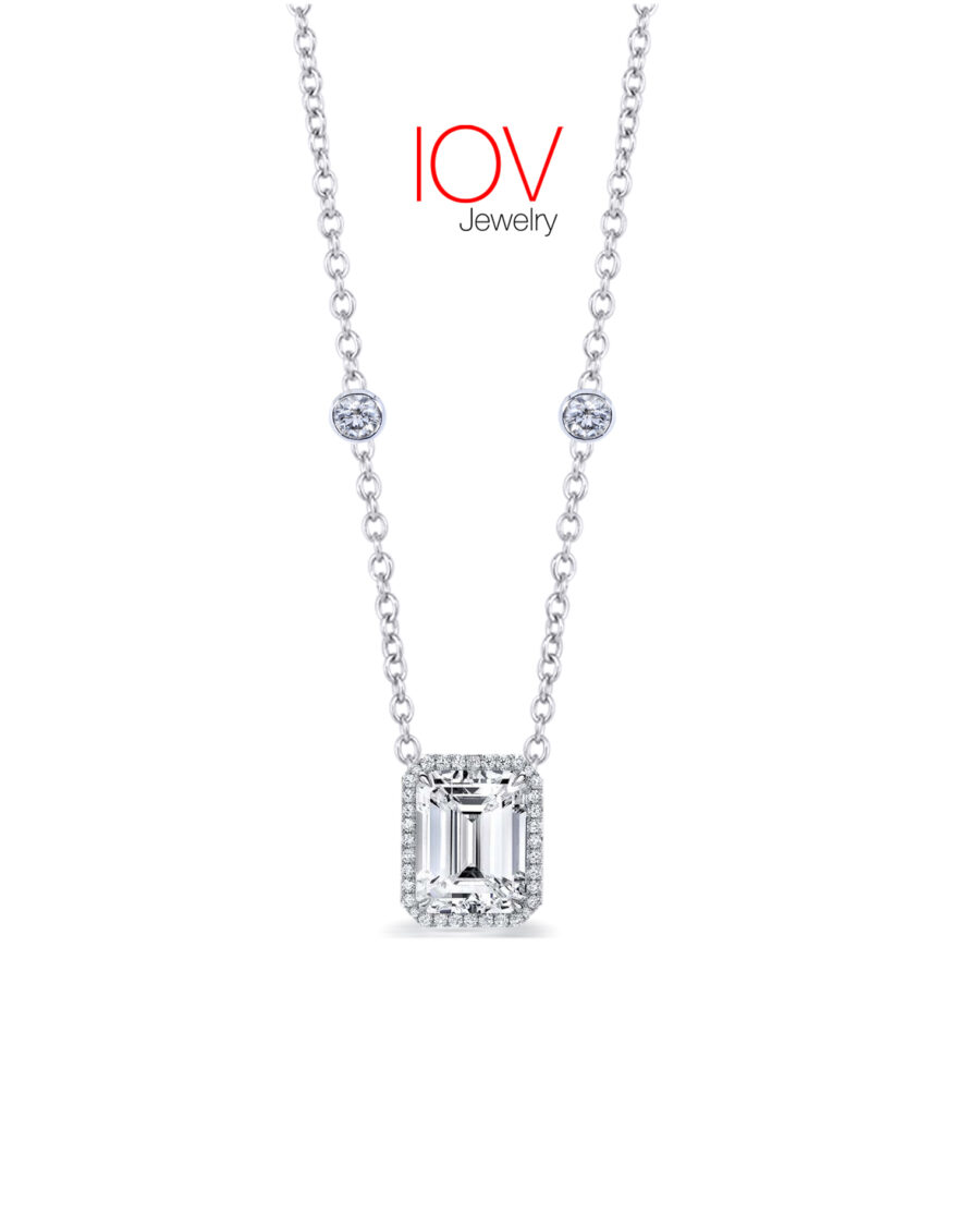 rectangular diamond style necklace.