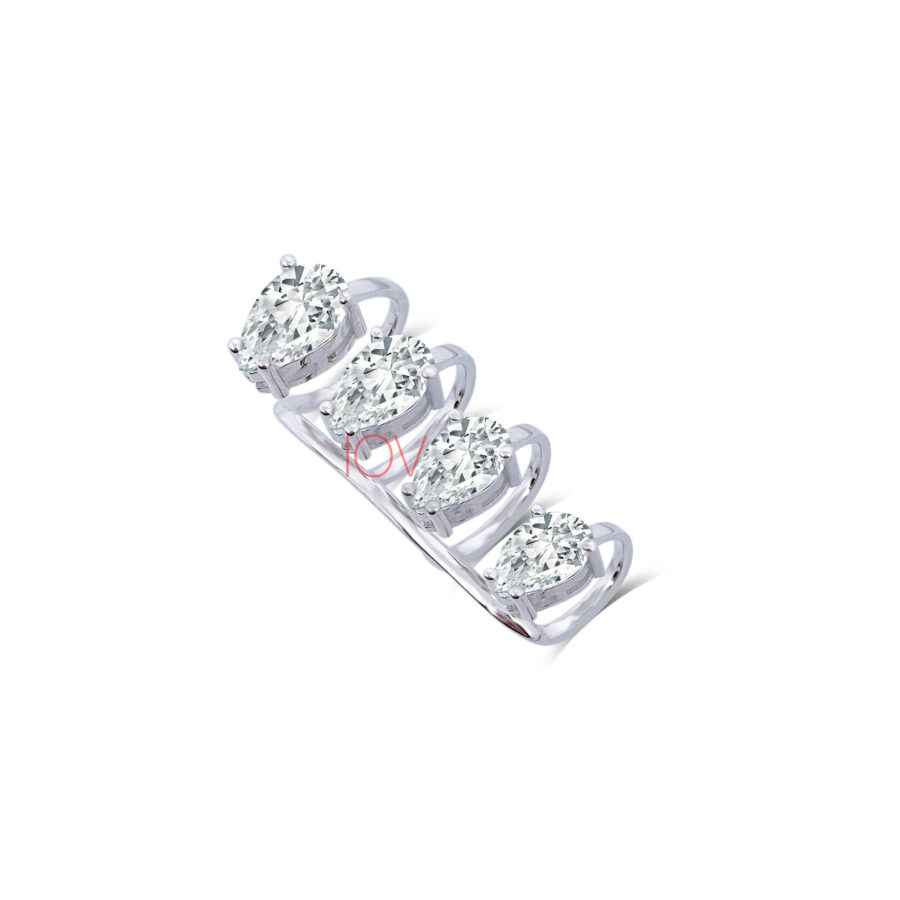 single earcuff with four pear shaped stones.