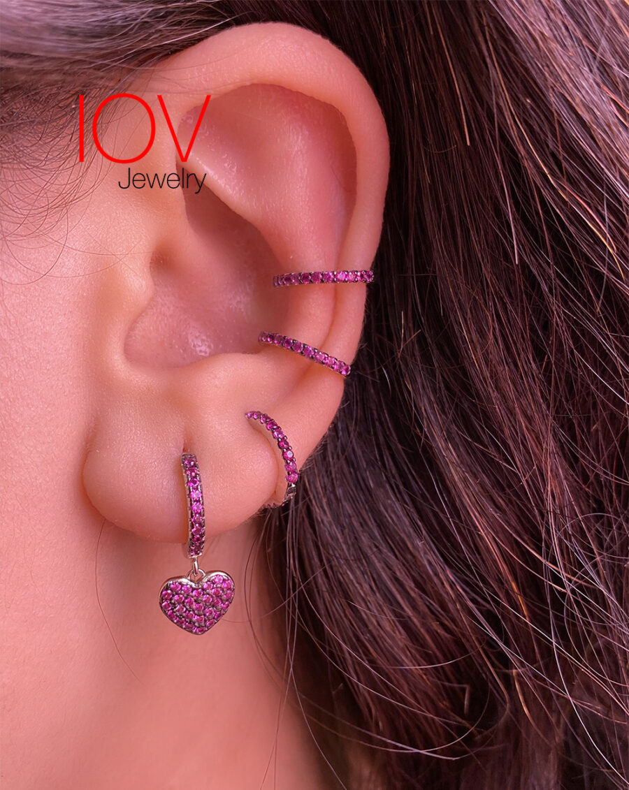 heart shape dangling hoops. - Image 2