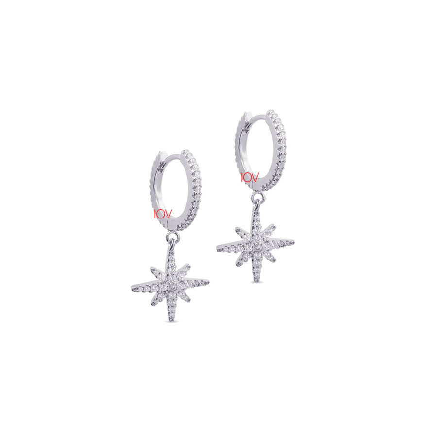 Dangling star hoops earrings. - Image 2