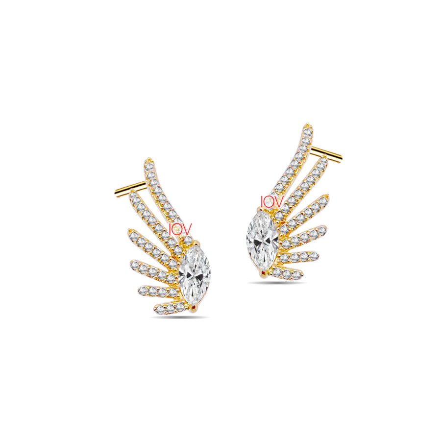 wings stud earrings.