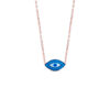 rosegold turquoise evil-eye necklace.