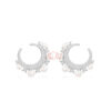 Crescent shape earrings with pearl.