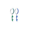 Arrow shape dangling hoop earring.
