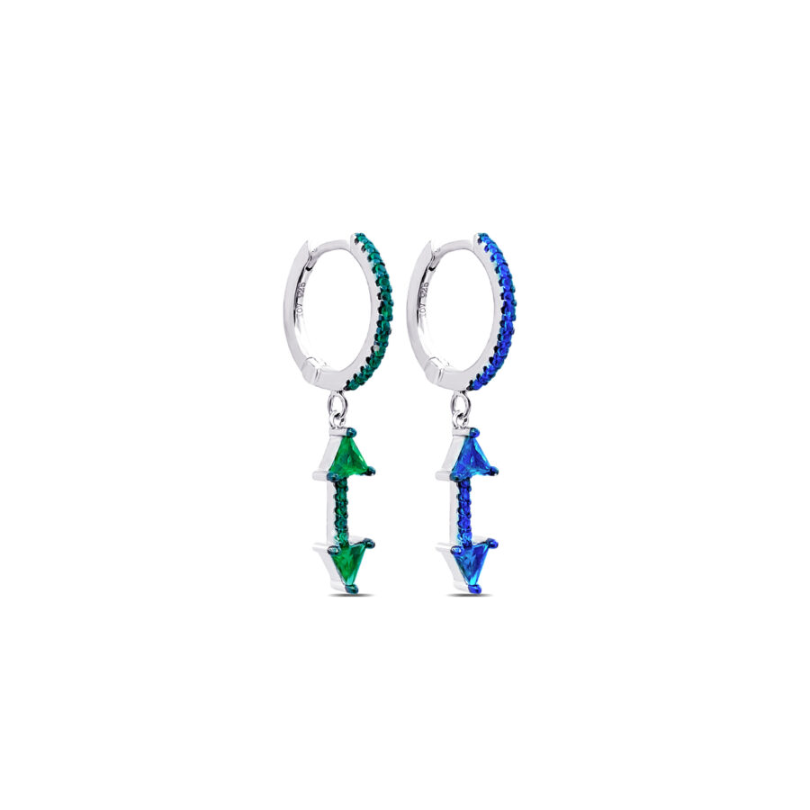 Arrow shape dangling hoop earring.
