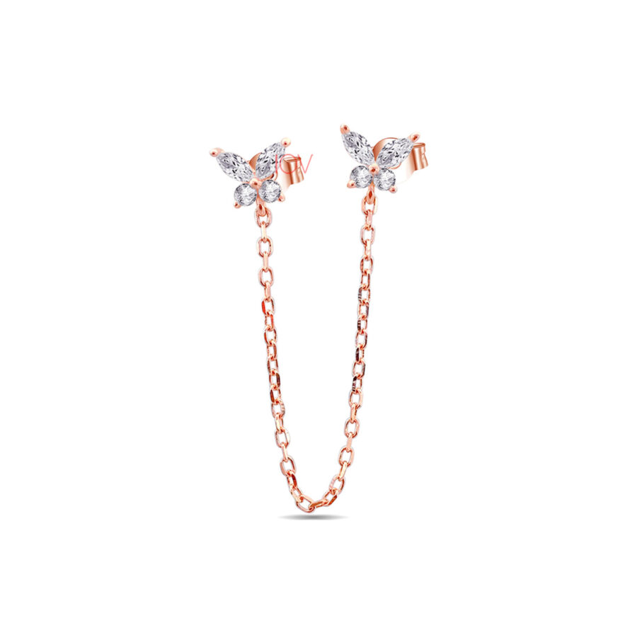 butterfly double stud earring.