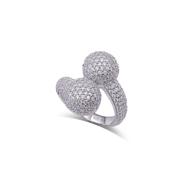 CZ two domes shape ring.