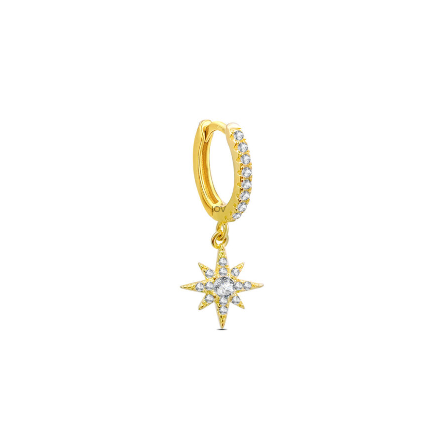 dangling star hoop earring.