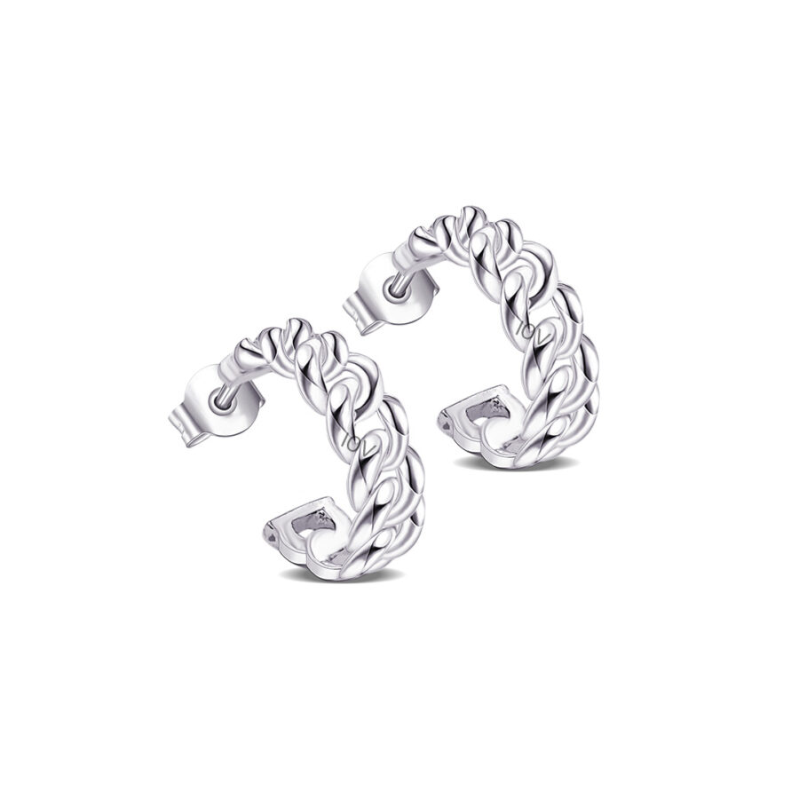 curb chain plain hoops earrings.
