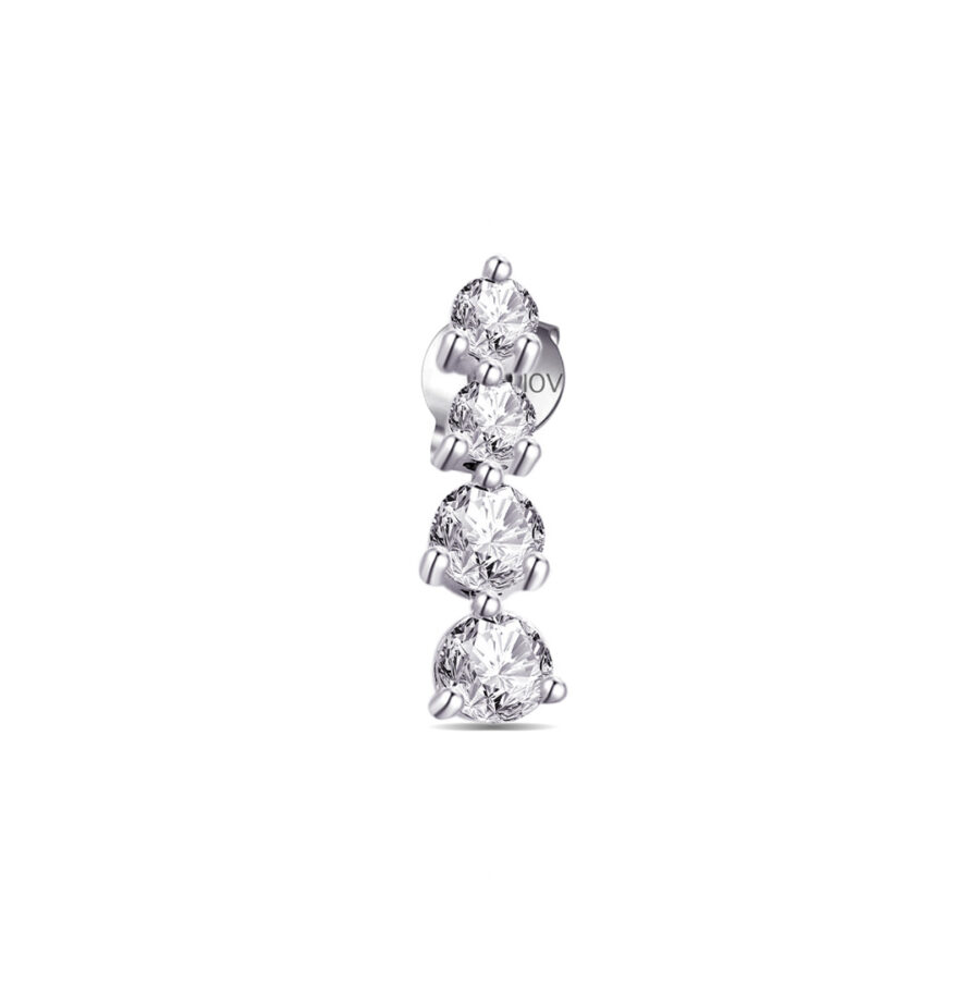 four graduated stones stud earring.
