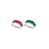 ruby and emerald color marquise stones earcuffs.