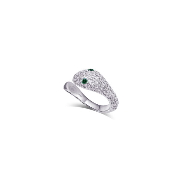 snake earcuff with emerald eyes.