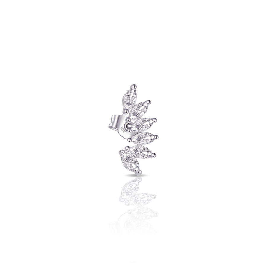 marquise stones curved stud earring.
