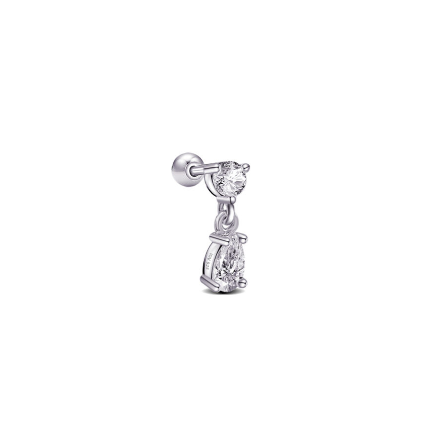 ball back round stone and dangling pear shape.