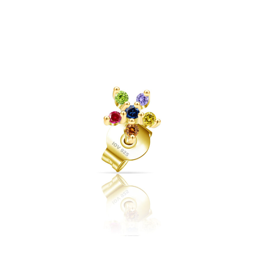 colorful small flower shape stud earring.