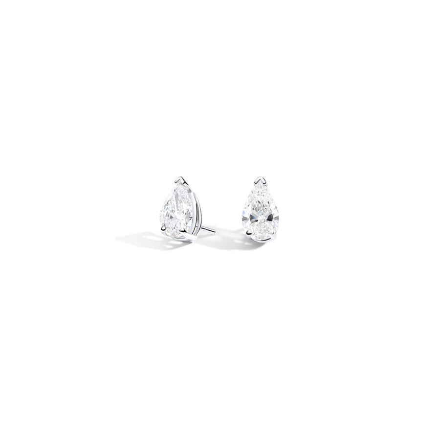 pear shape single stone stud earring.