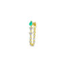 green pear shape with chain stud earring.
