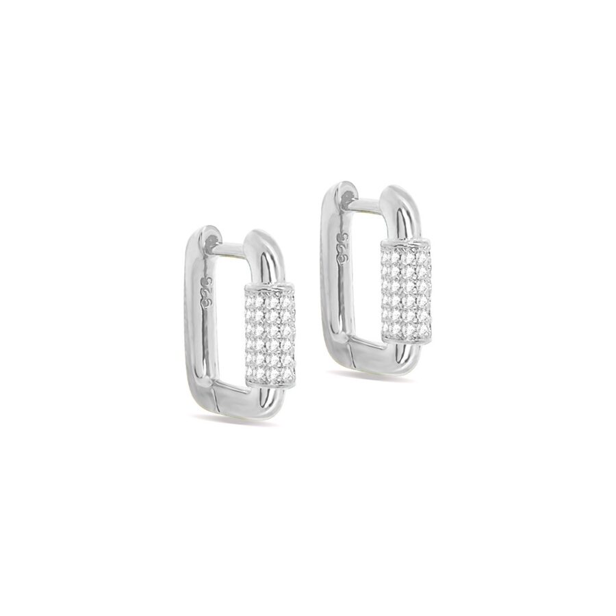 rectangular shape clip-on earrings. - Image 2