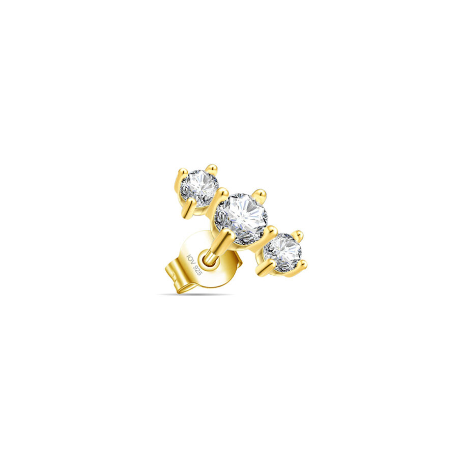 three stones stud earring.