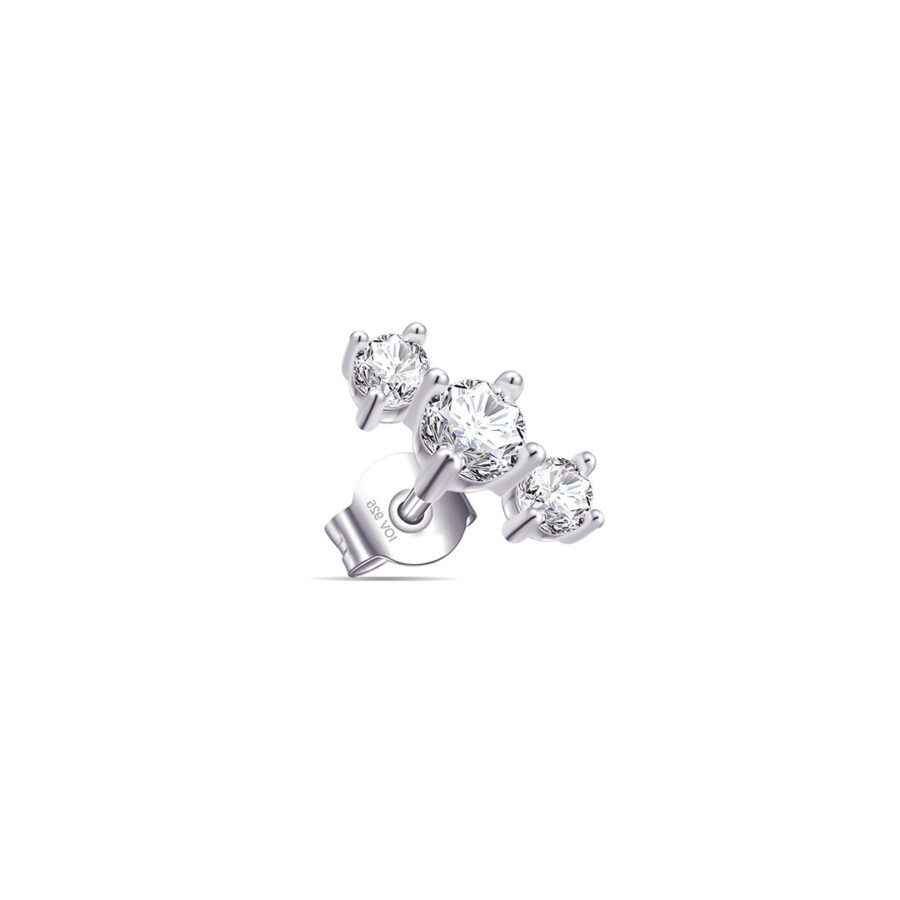 three stones stud earring. - Image 2