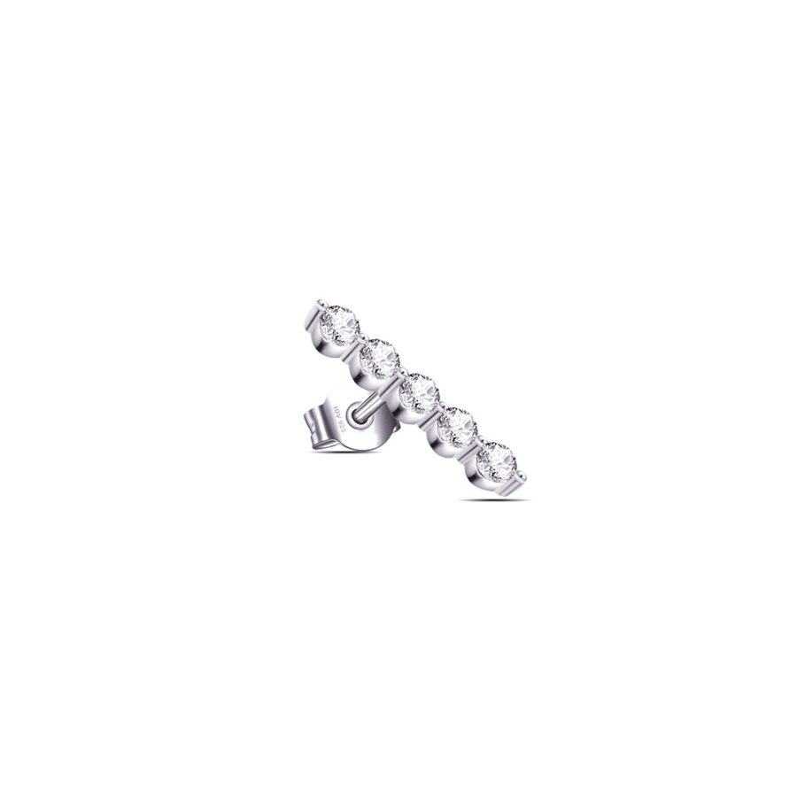 five stones bar stud earring. - Image 3