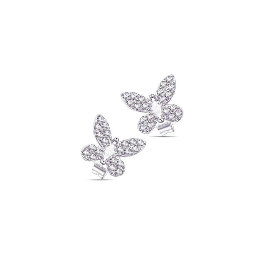 Butterfly stud earrings.