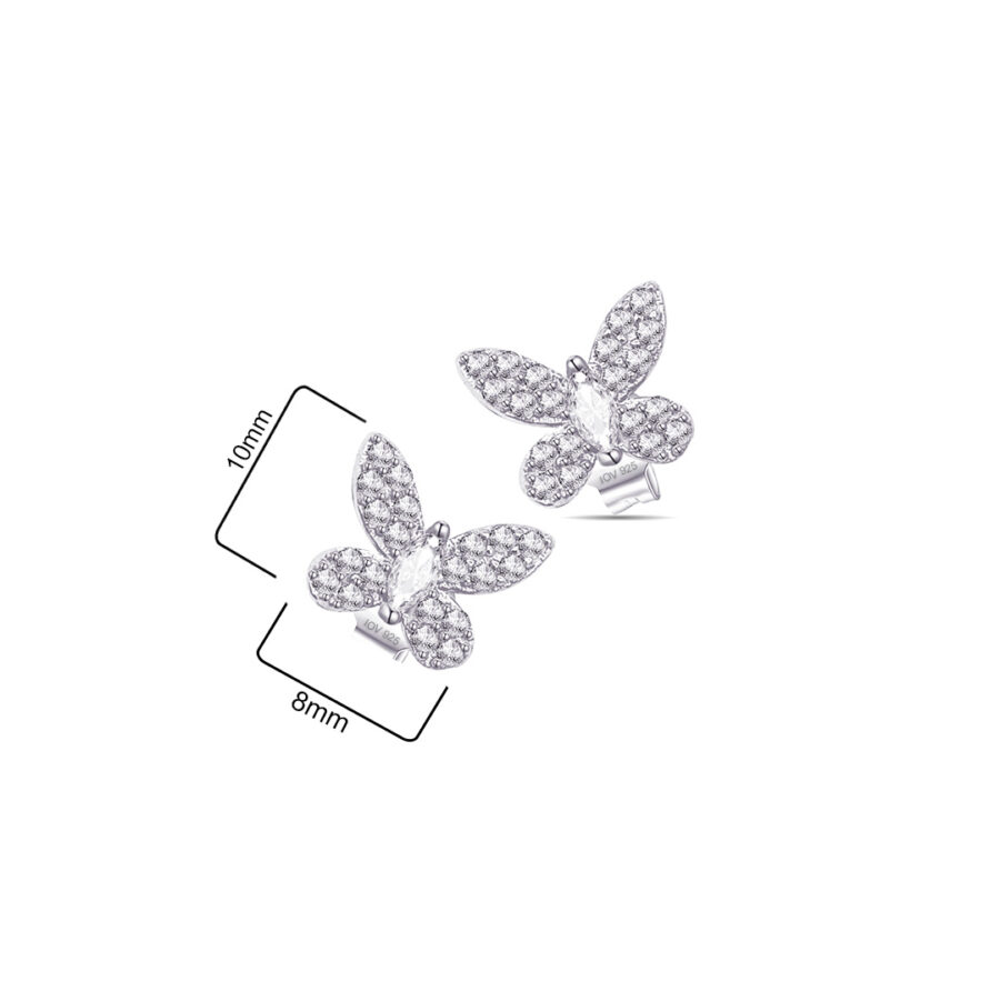 Butterfly stud earrings. - Image 2