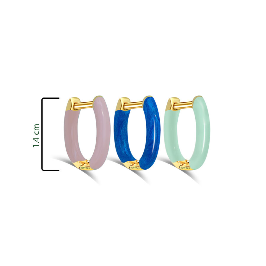 enamel rectangular shape golden hoops. - Image 2