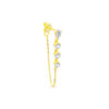 pear and round stones dangling chain earring.