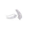 curved feather shape climber earrings