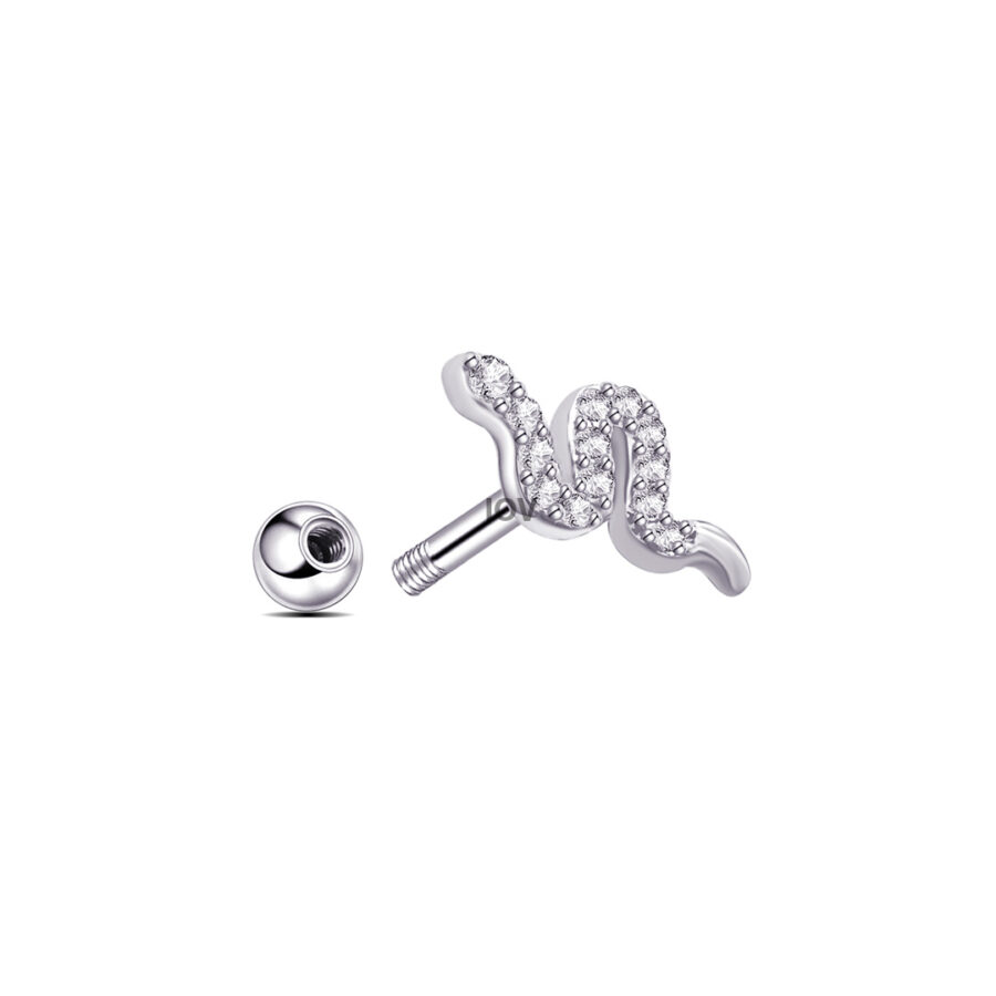 snake screw back ball earring.