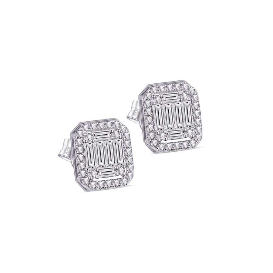rectangular baguette stones stud Earrings.