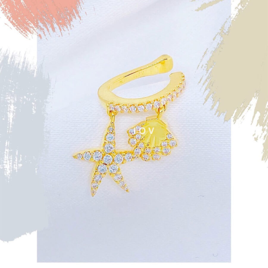 star and shell shape earcuff.