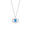 eye shape necklace with opal round stone.