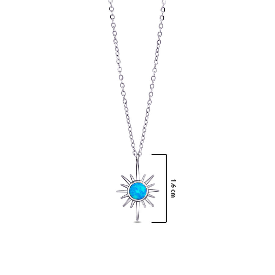 star shape necklace with round opal stone. - Image 2