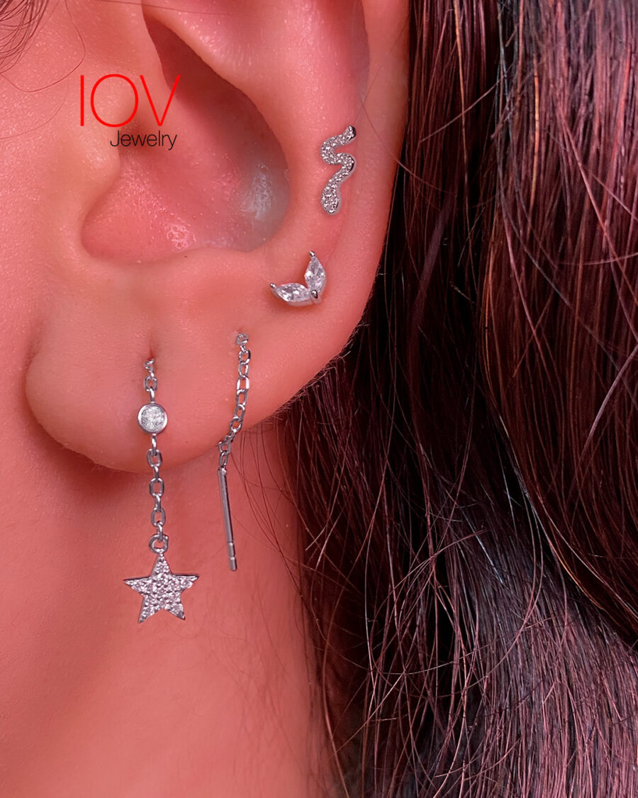 two marquise stones stud earring - Image 3