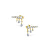 invisible setting graduated bar stud earrings.