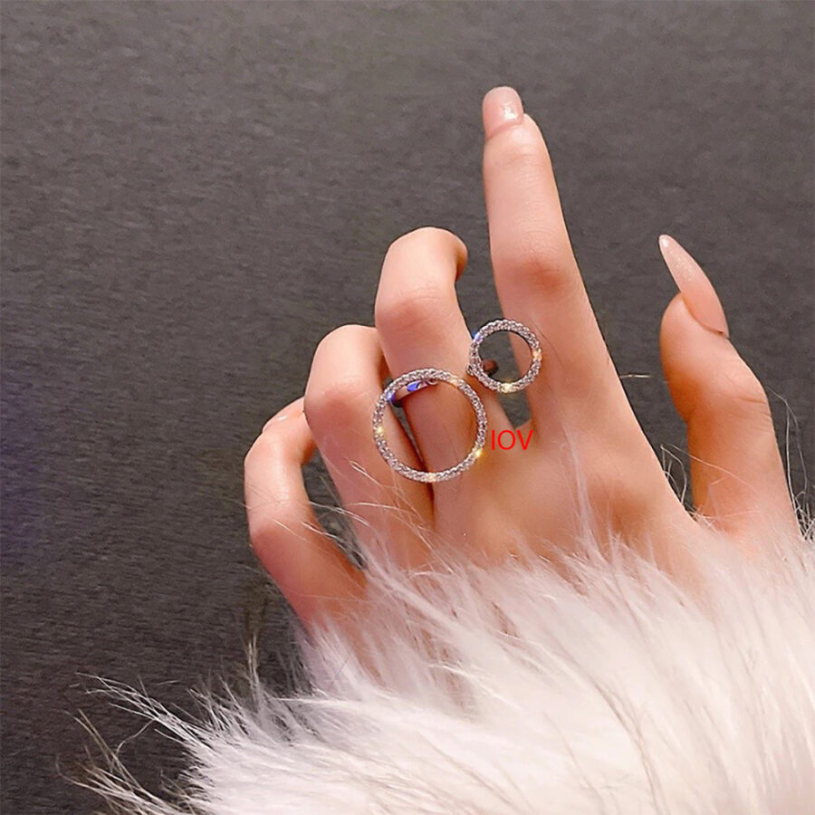 Two circles adjustable size ring. - Image 2