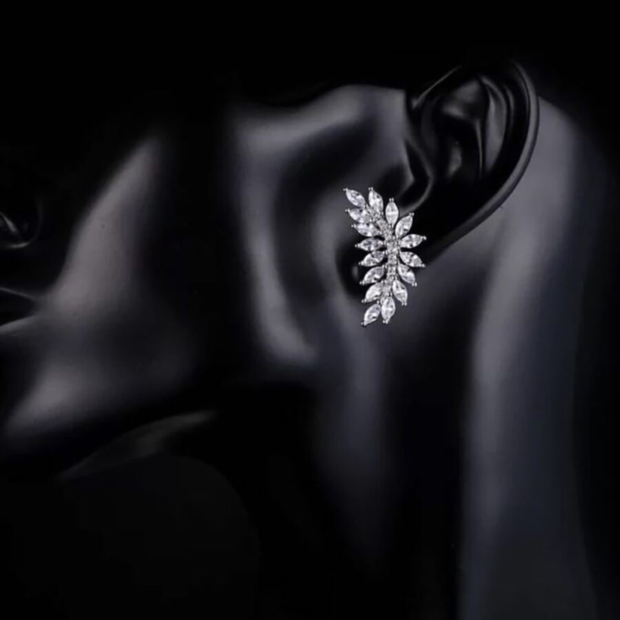 curved marquise stones earrings.