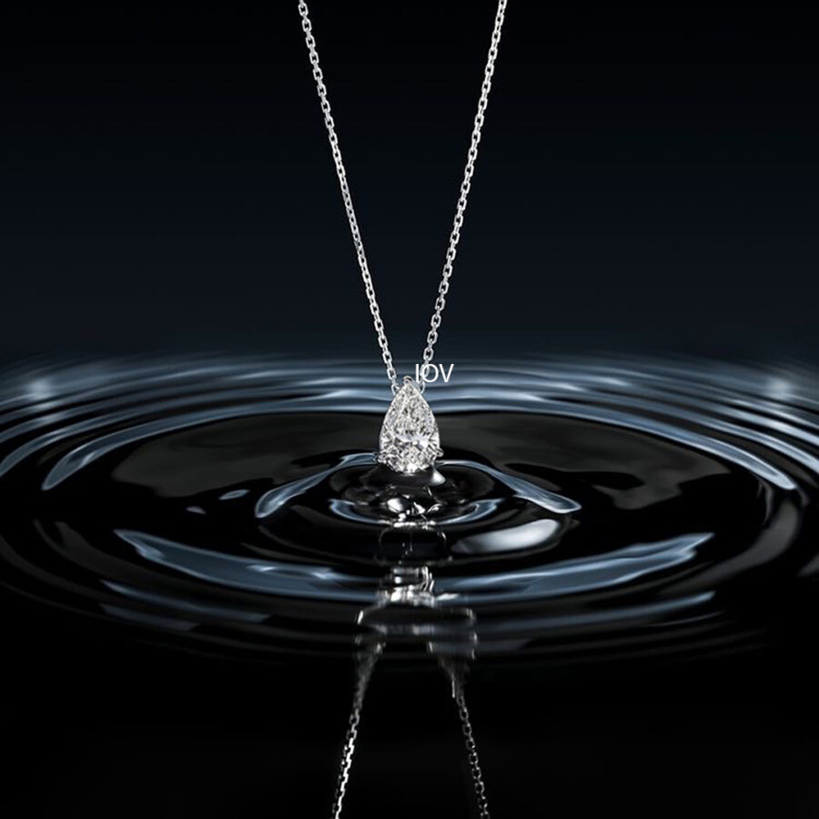 single pear shape stone necklace.