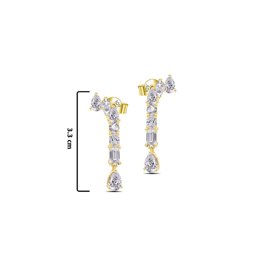 multi-stone shapes cone shape earrings. - Image 2