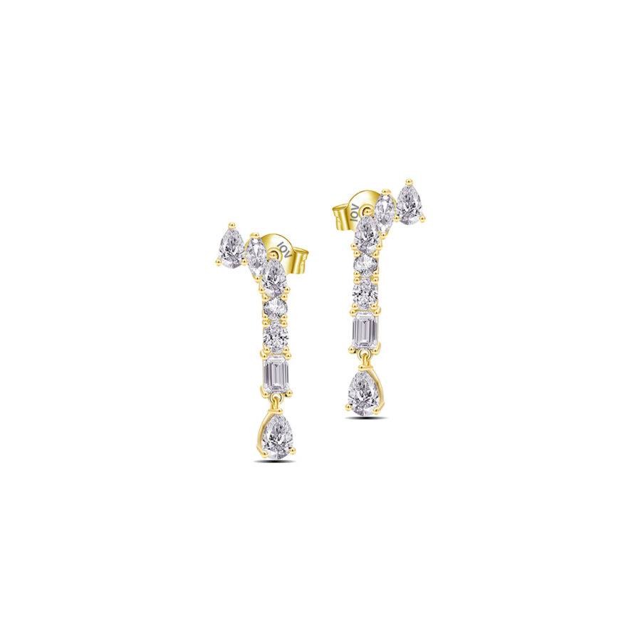 multi-stone shapes cone shape earrings.