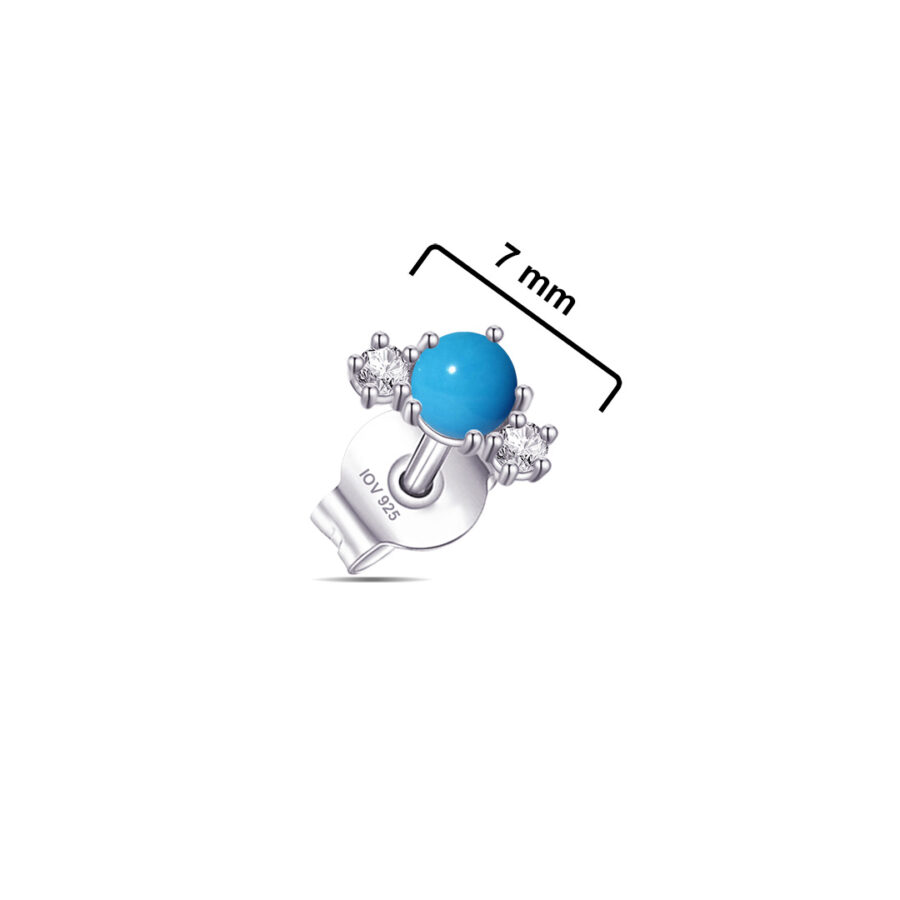 turquoise stud earring. - Image 2