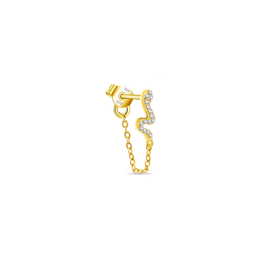 snake chain back and front earring.