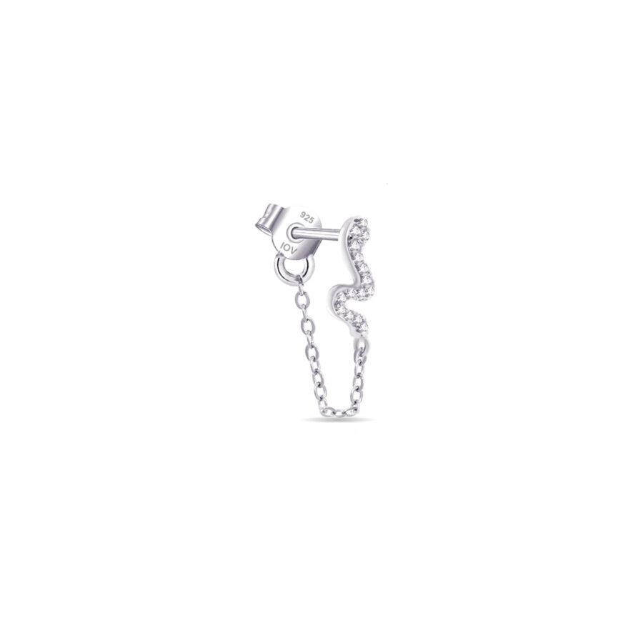 snake chain back and front earring. - Image 2