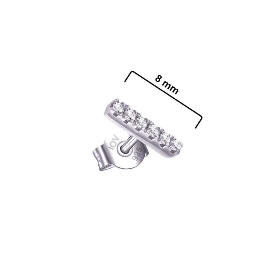bar shape stud earring. - Image 2